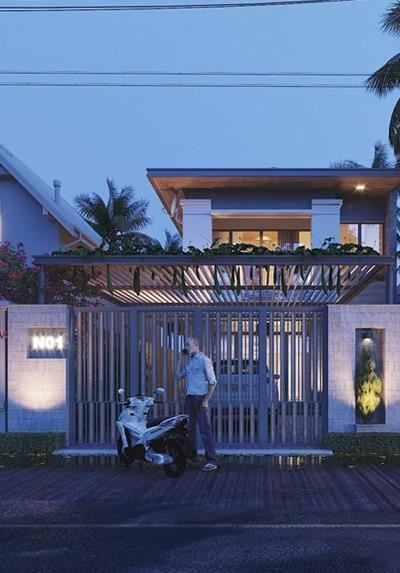 Thiết kế ngoại thất biệt thự nhà vườn đẹp, sang trọng tại Nam Định.